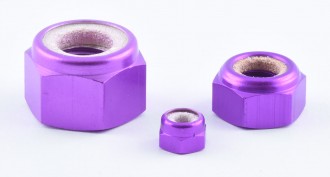 Aluminium - Stopmuttern Sonderfarbe pink / helles violett